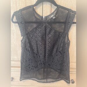 Chic Black Lace Women's Blouse
